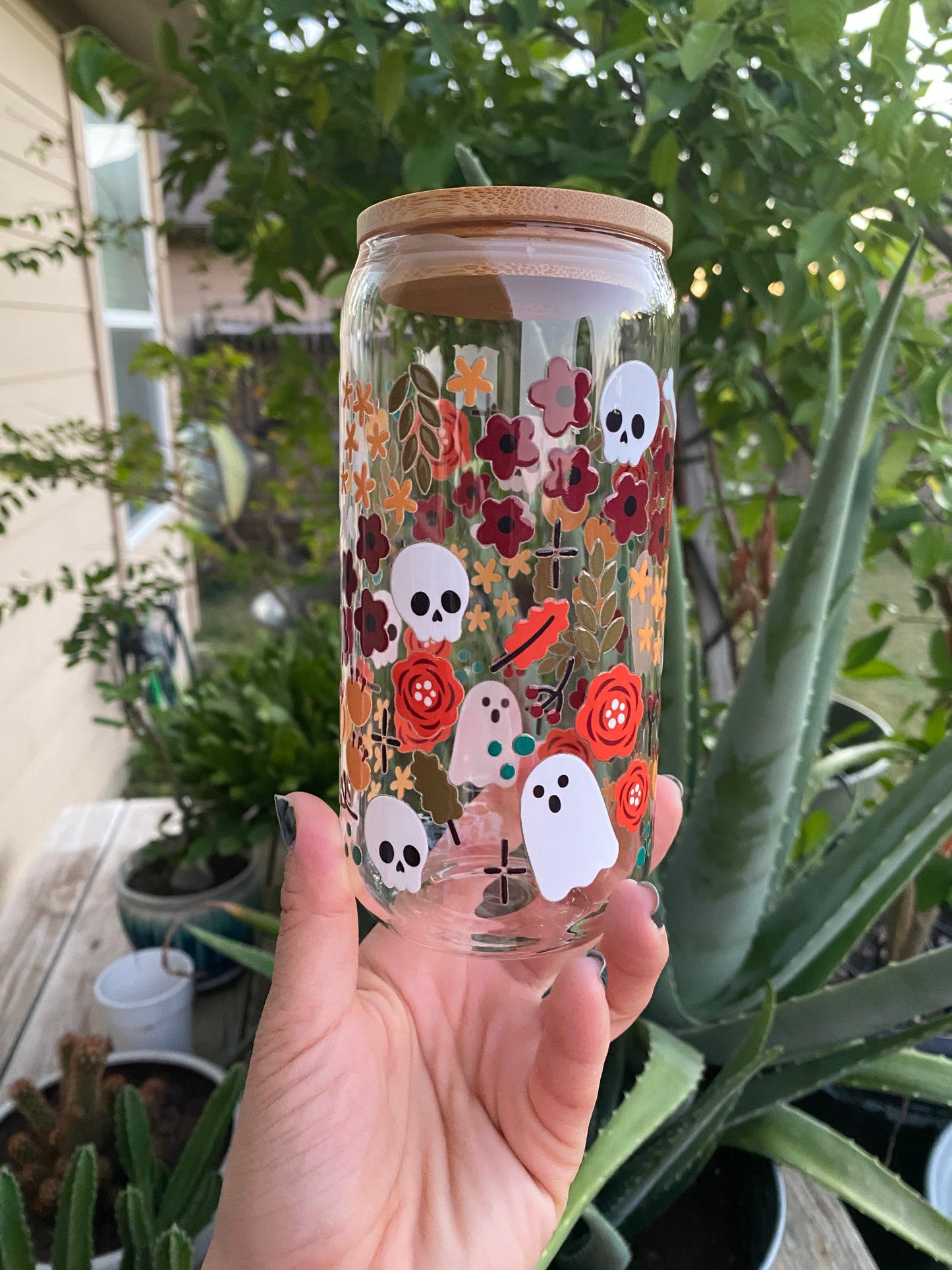 Halloween Glass Cup - Spooky Fall Vibes