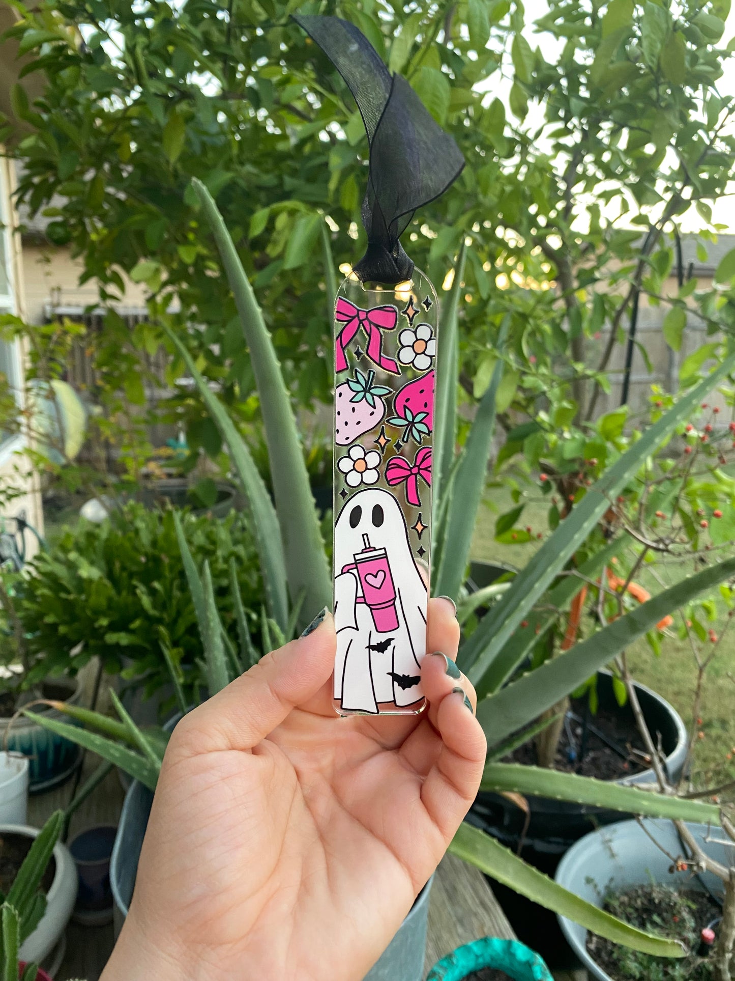 Halloween Bookmark - Ghostie 👻and Fresas 🍓