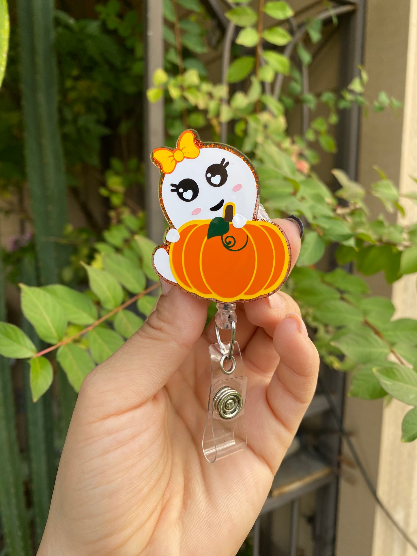 Halloween Badge Reel - Pumpkin š Ghostie