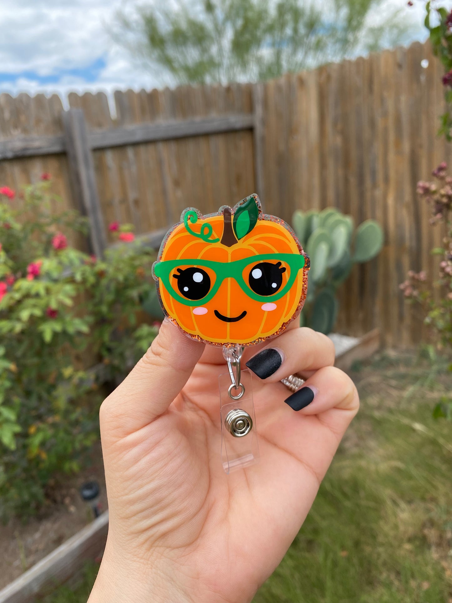 Fall/Autumn Badge Reel - Pumpkin 🎃 W/Glasses