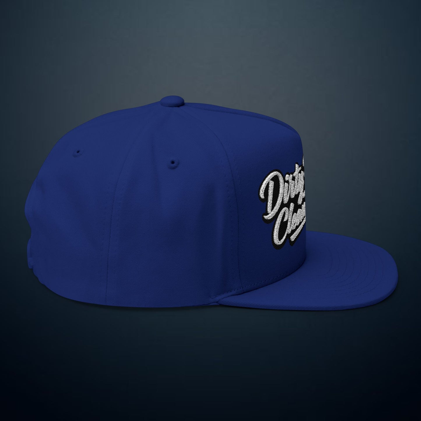 Flat Bill Cap — "Dirty Hands, Clean Money" Embroidered Snapback