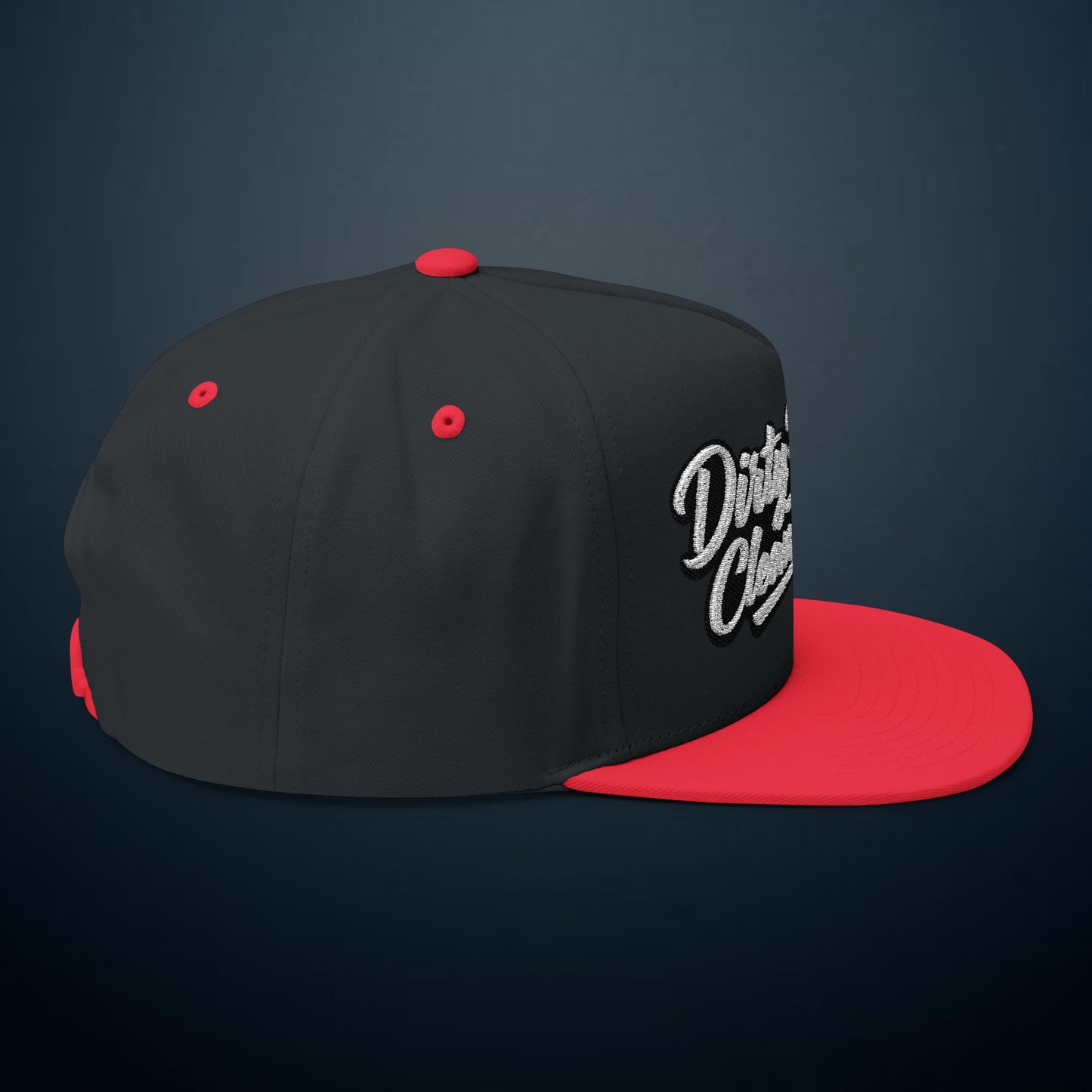 Flat Bill Cap — "Dirty Hands, Clean Money" Embroidered Snapback