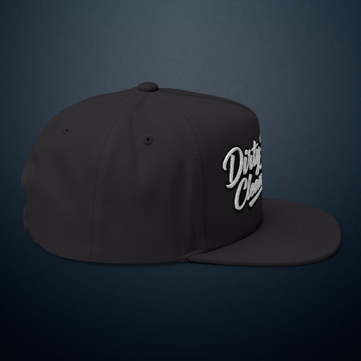 Flat Bill Cap — "Dirty Hands, Clean Money" Embroidered Snapback