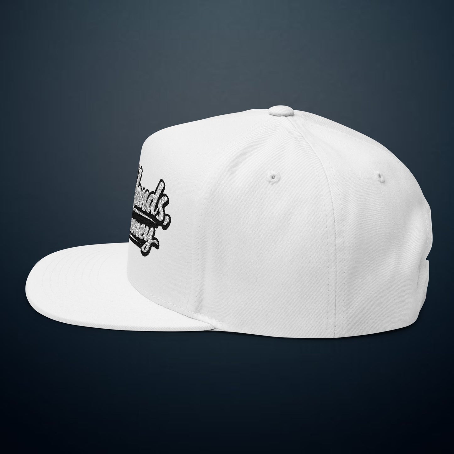 Flat Bill Cap — "Dirty Hands, Clean Money" Embroidered Snapback
