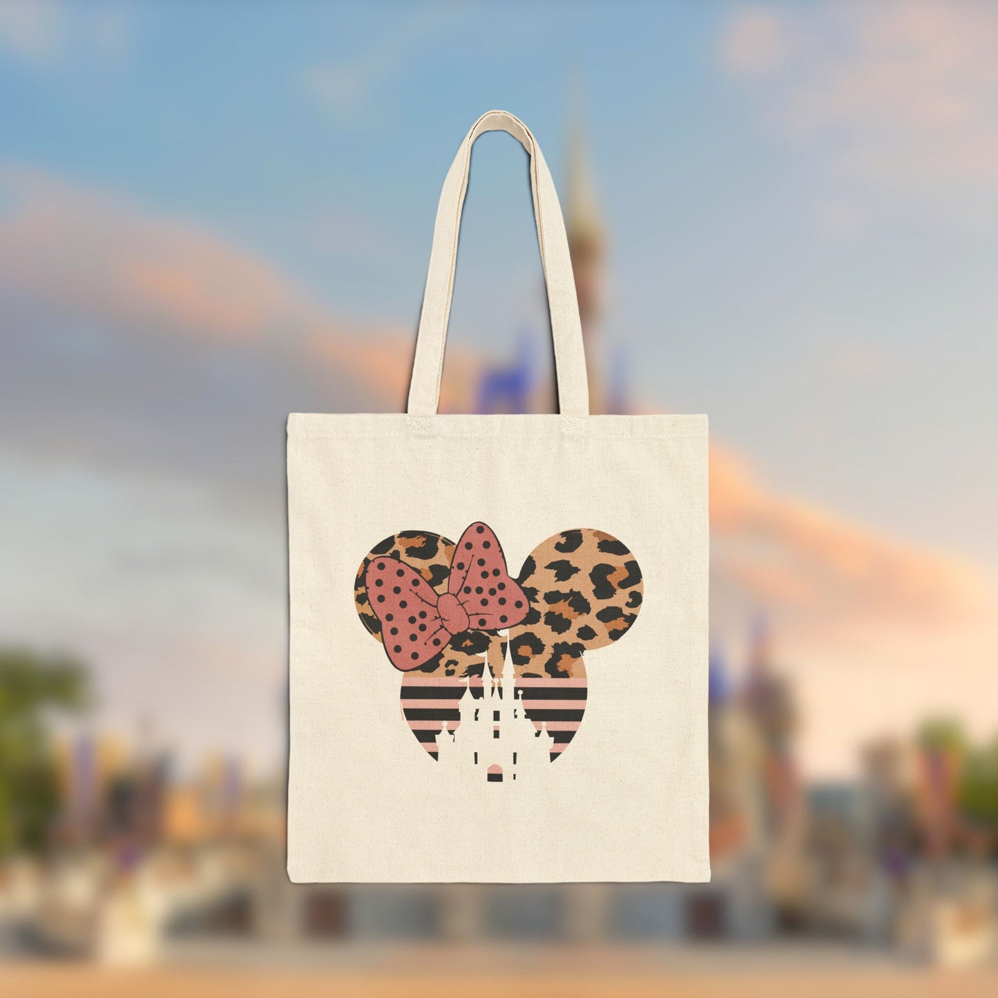 Tote Bag Girl Mouse Leopard Pattern