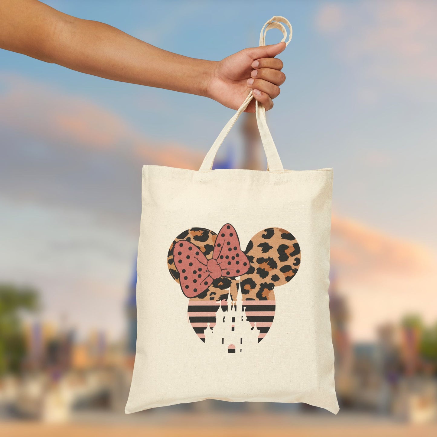 Tote Bag Girl Mouse Leopard Pattern