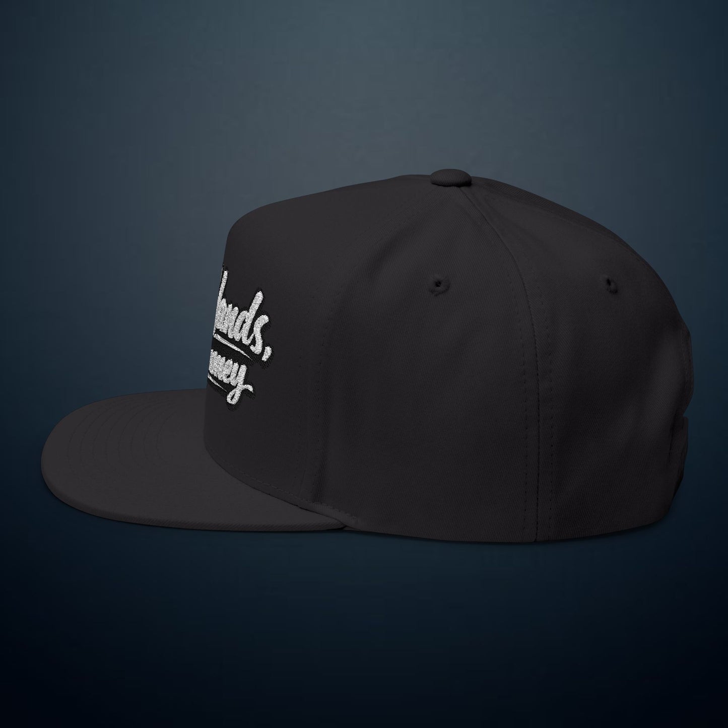 Flat Bill Cap — "Dirty Hands, Clean Money" Embroidered Snapback