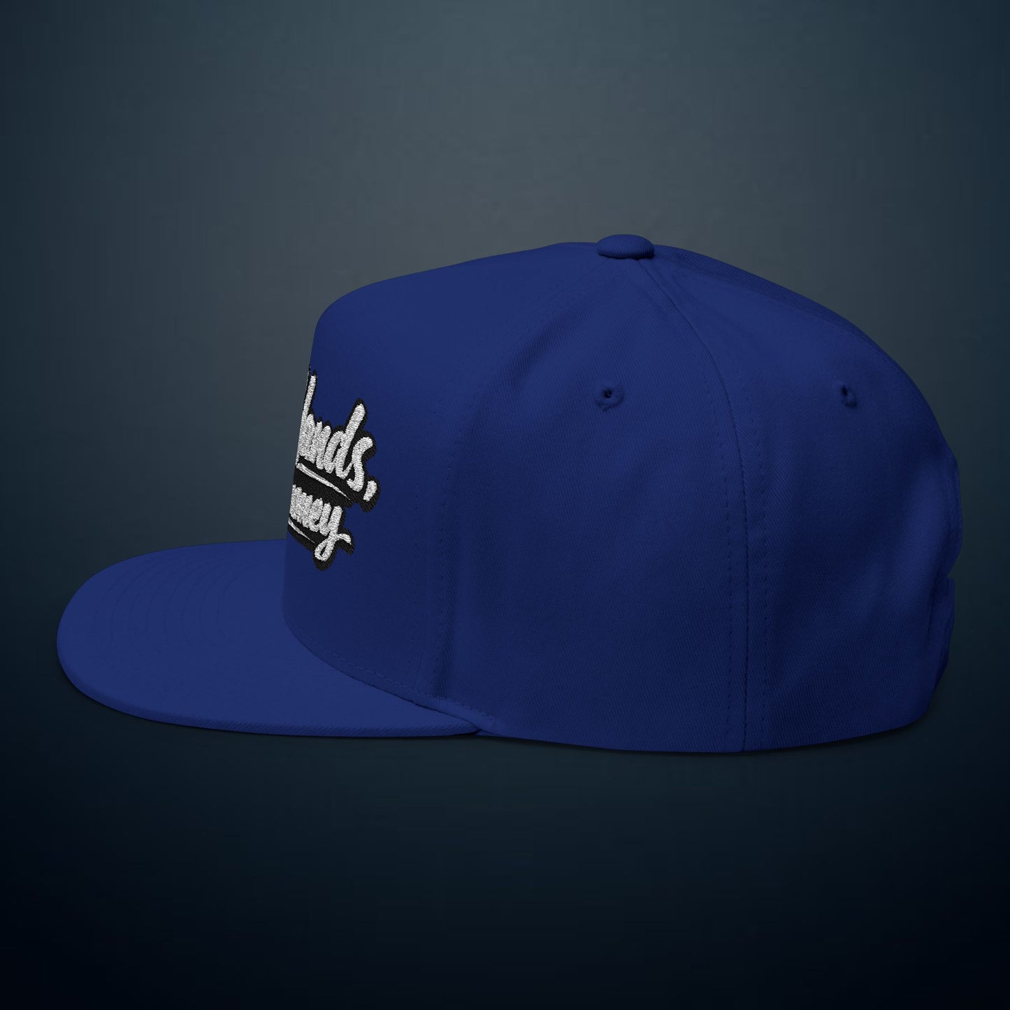 Flat Bill Cap — "Dirty Hands, Clean Money" Embroidered Snapback
