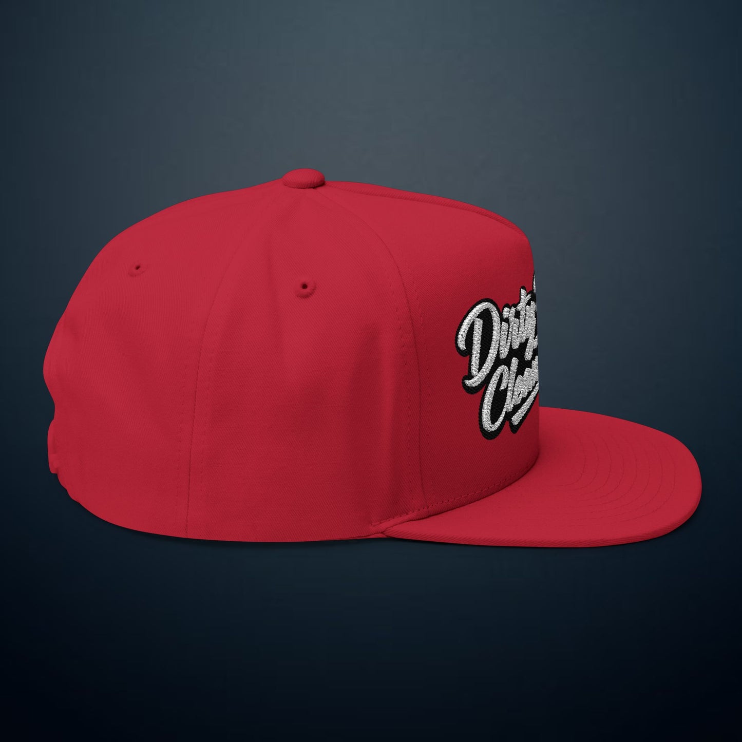 Flat Bill Cap — "Dirty Hands, Clean Money" Embroidered Snapback