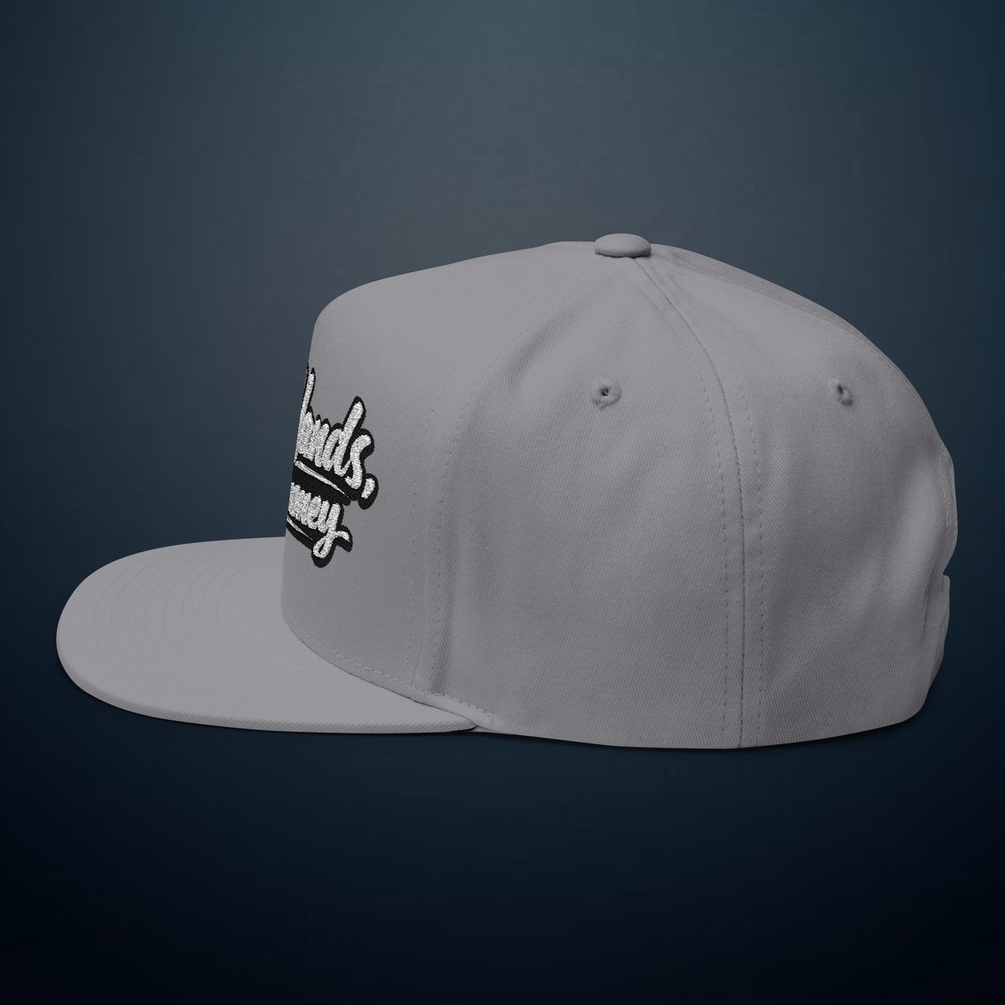 Flat Bill Cap — "Dirty Hands, Clean Money" Embroidered Snapback