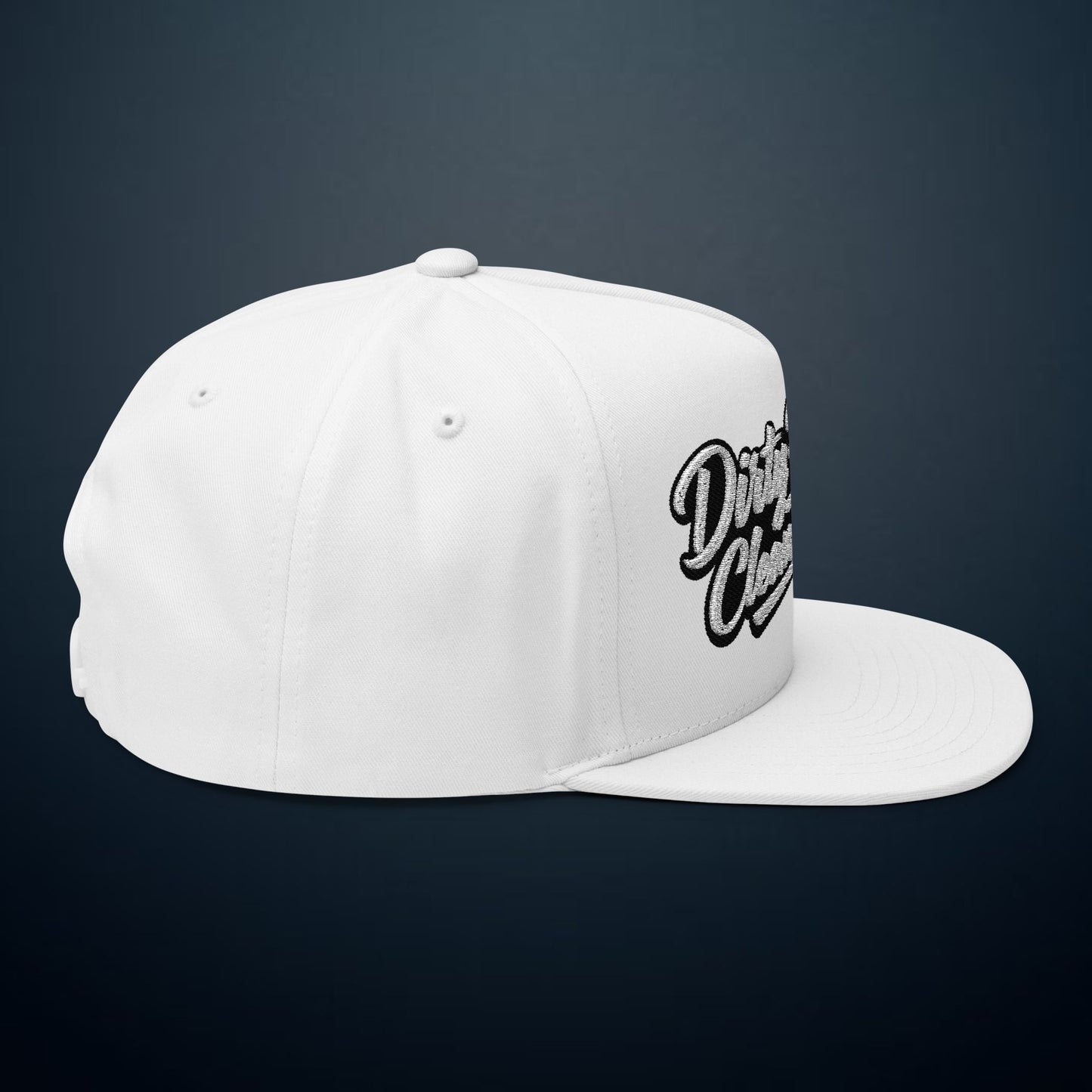 Flat Bill Cap — "Dirty Hands, Clean Money" Embroidered Snapback