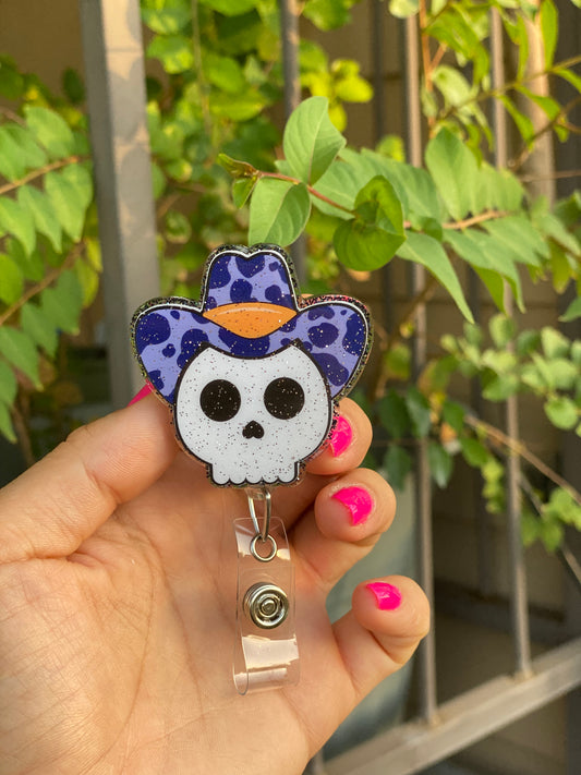 Halloween Badge Reel - Skeleton 💀 Cowboy
