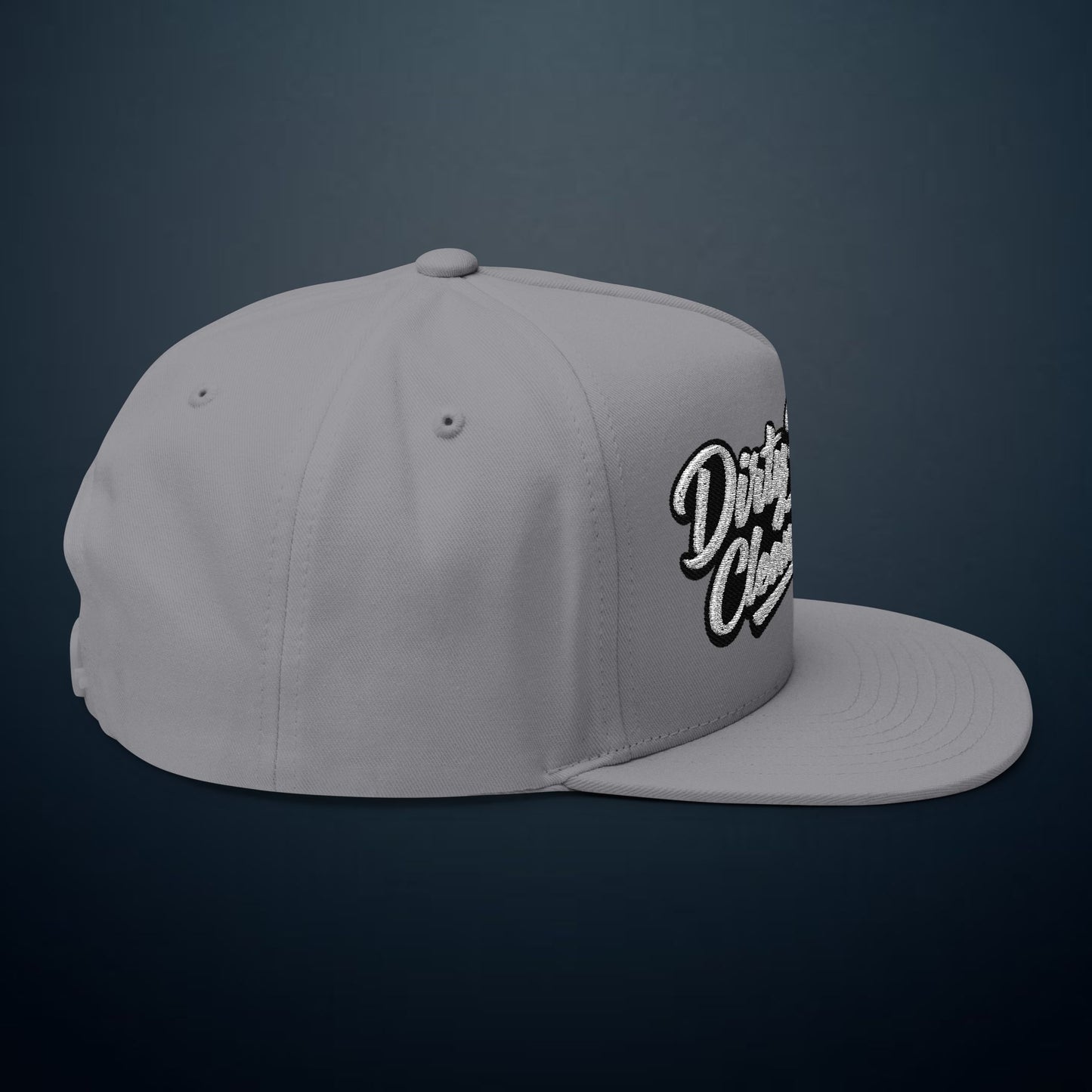 Flat Bill Cap — "Dirty Hands, Clean Money" Embroidered Snapback