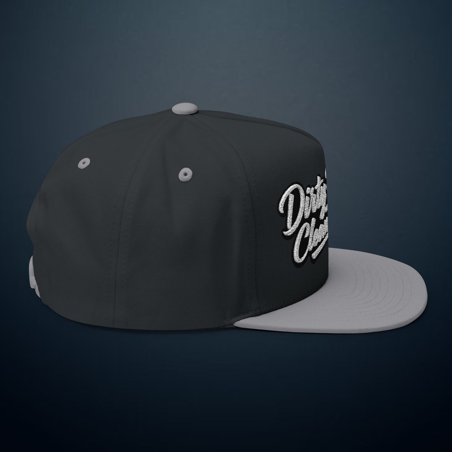 Flat Bill Cap — "Dirty Hands, Clean Money" Embroidered Snapback