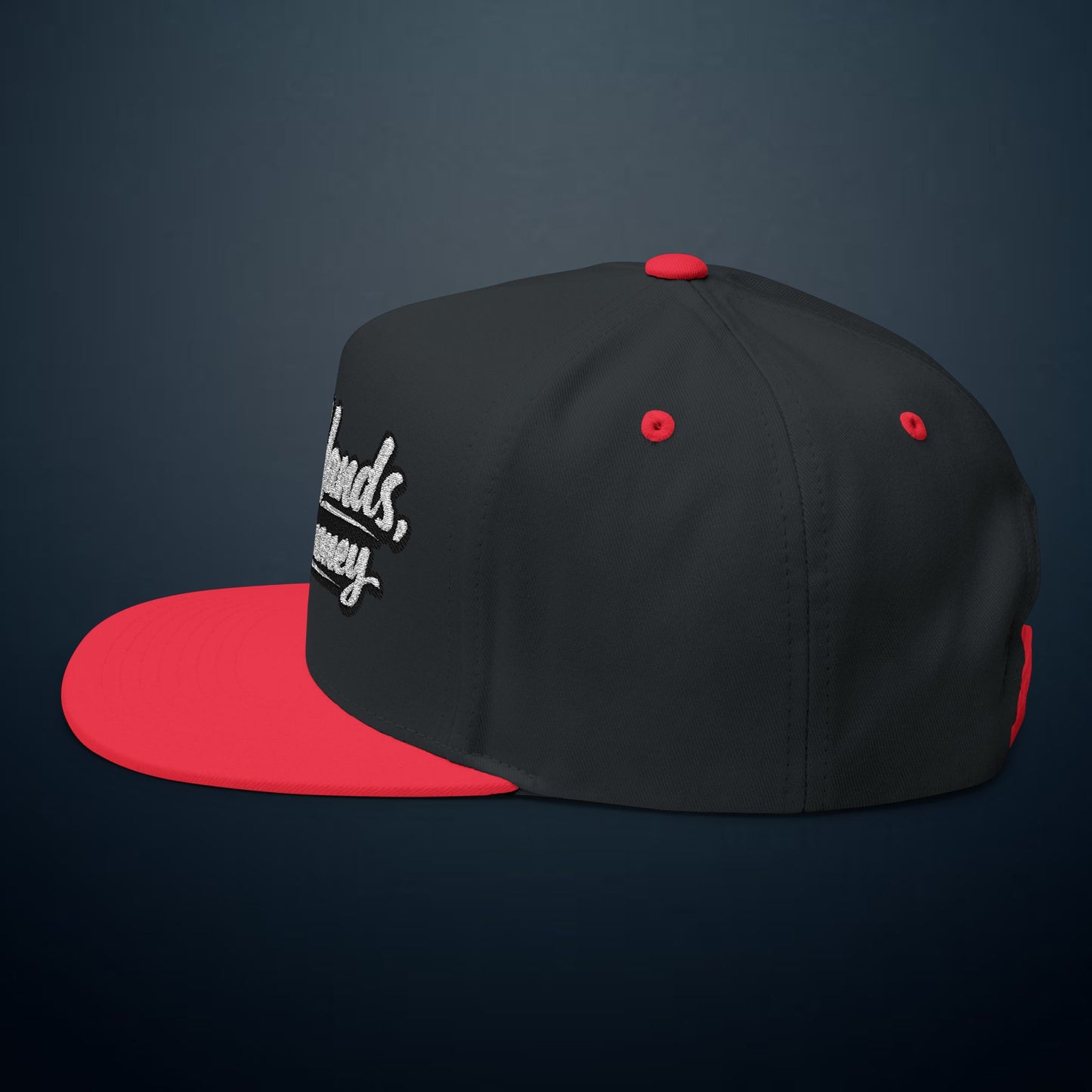 Flat Bill Cap — "Dirty Hands, Clean Money" Embroidered Snapback