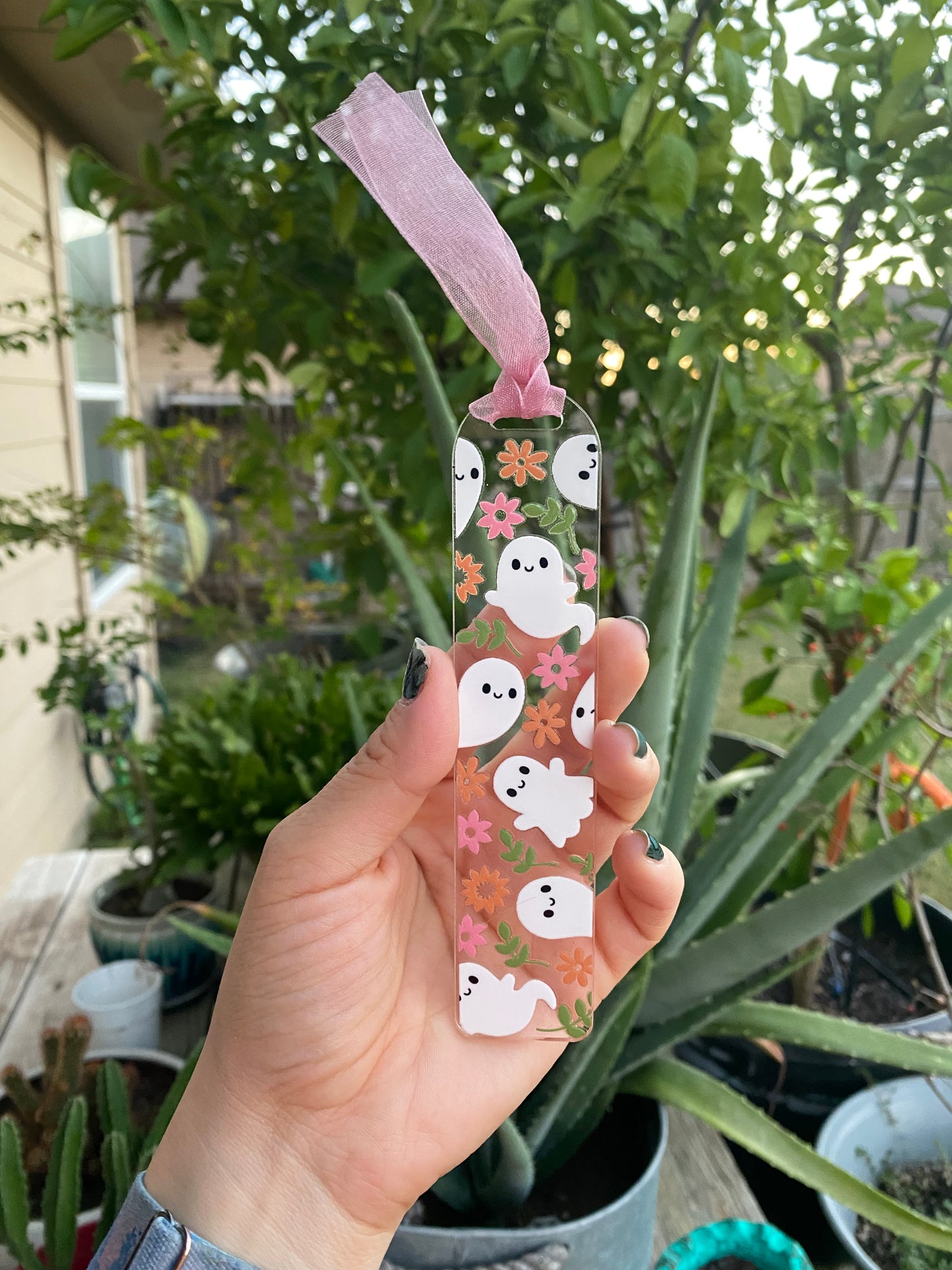Halloween Bookmark - Flower 🌸 Ghostie 👻