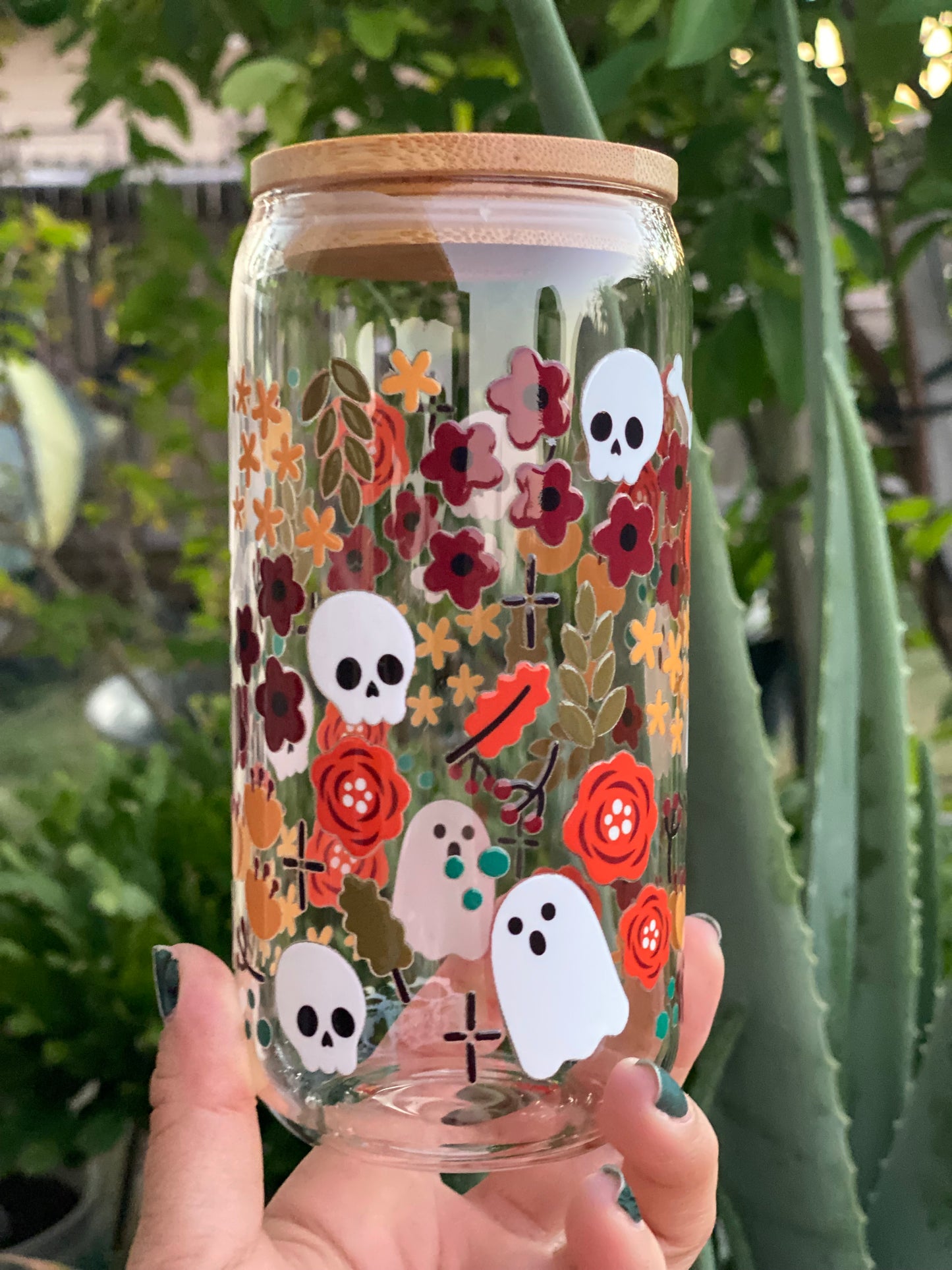 Halloween Glass Cup - Spooky Fall Vibes