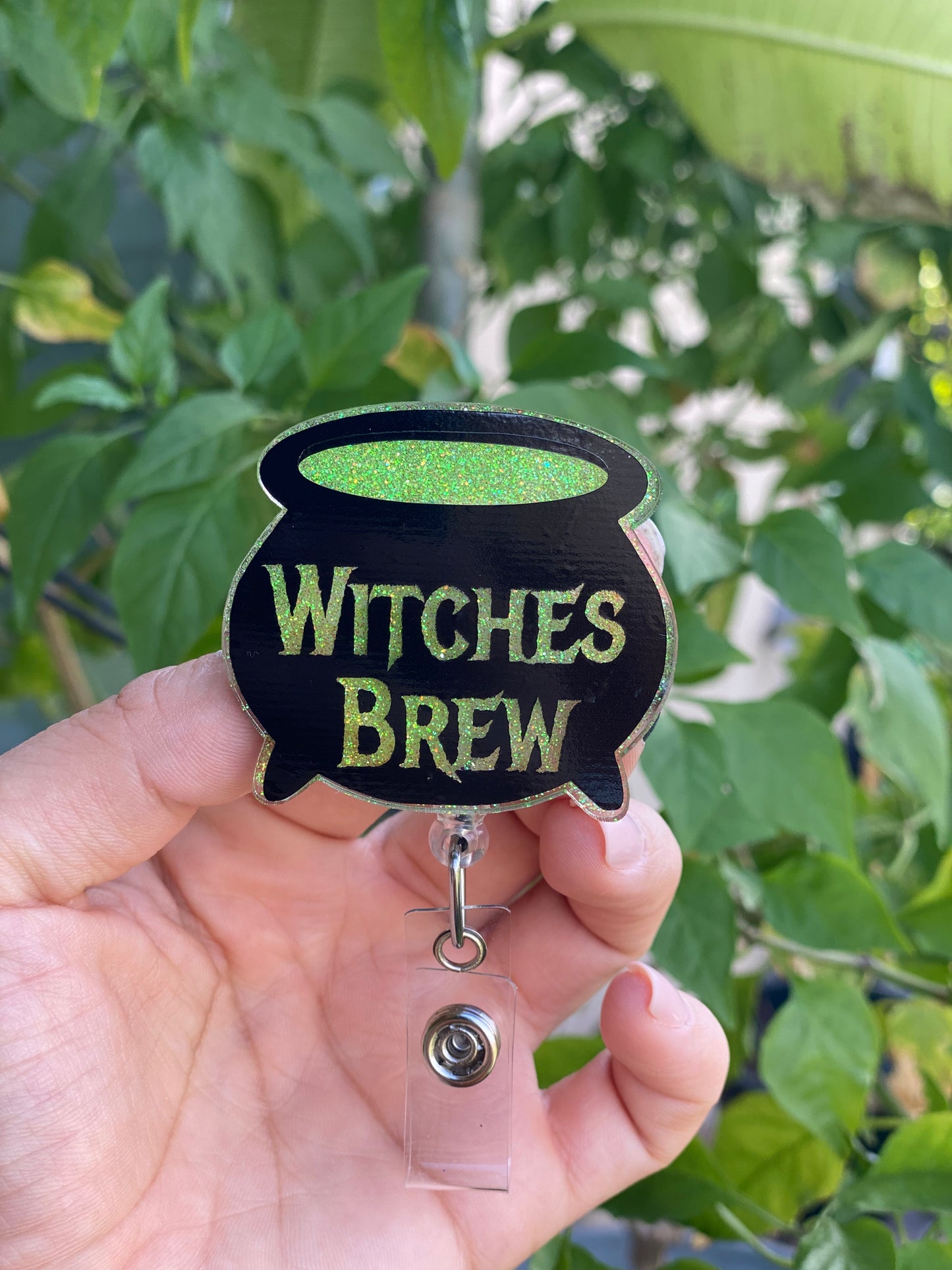 Halloween Badge Reel - Witches Brew Cauldron