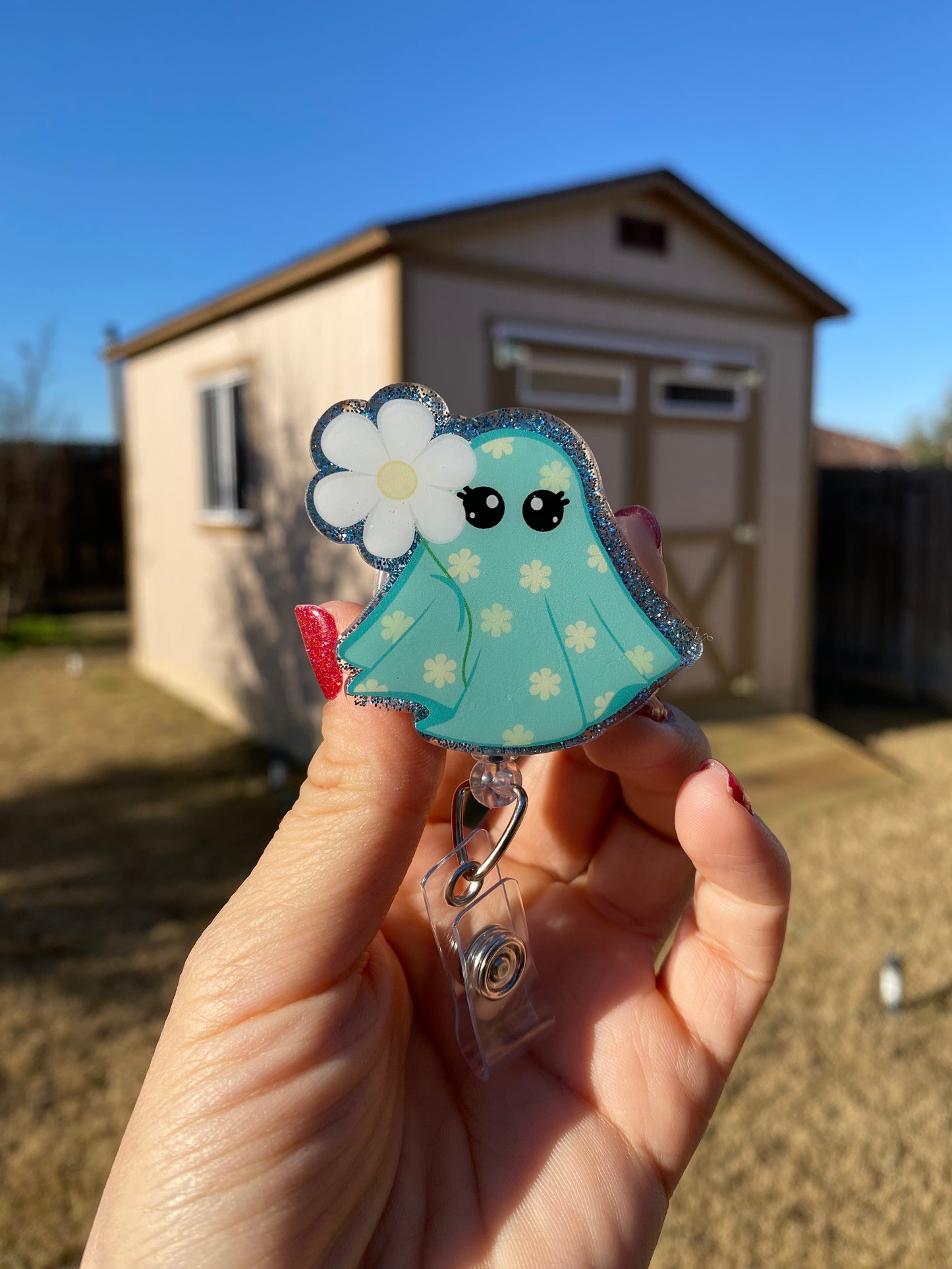 Floral Badge Reel - Flower 🌼 Ghostie