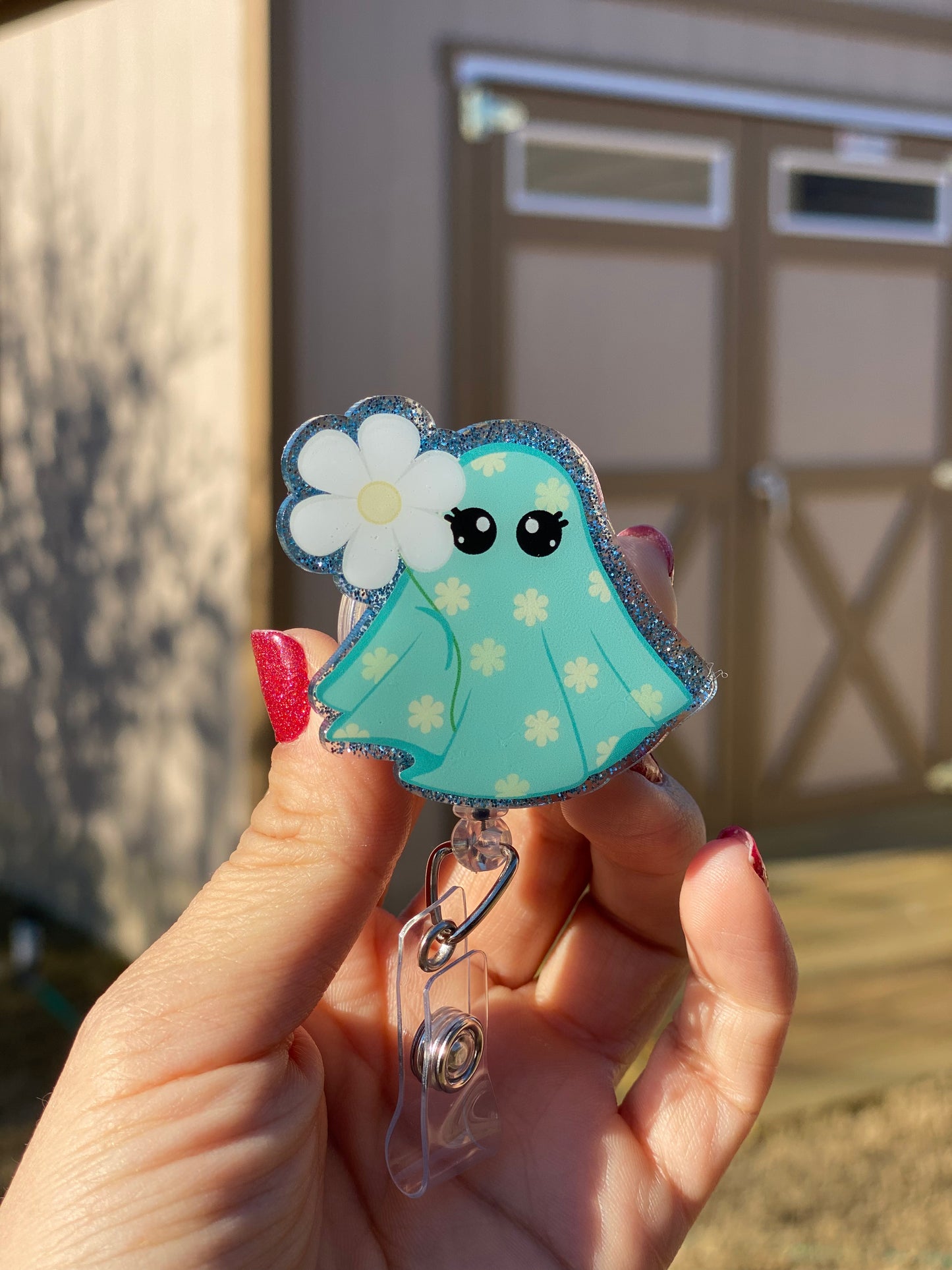 Floral Badge Reel - Flower 🌼 Ghostie