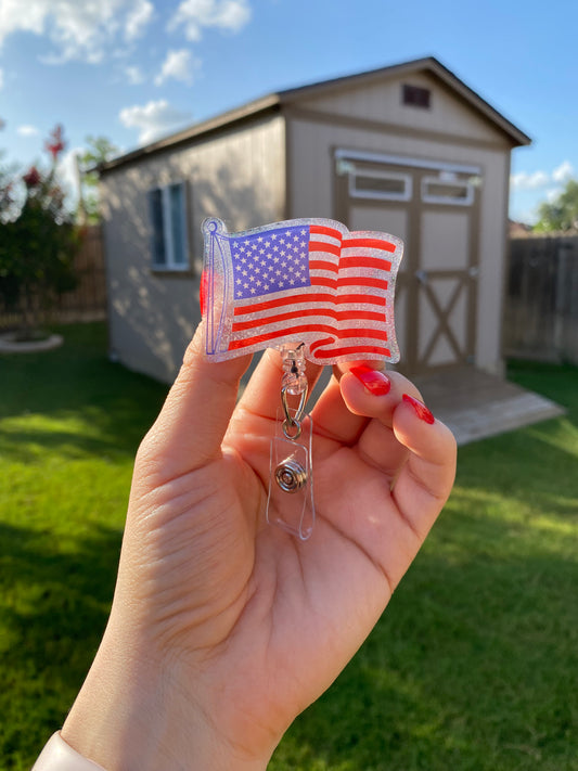 Patriotic Badge Reel - American Flag