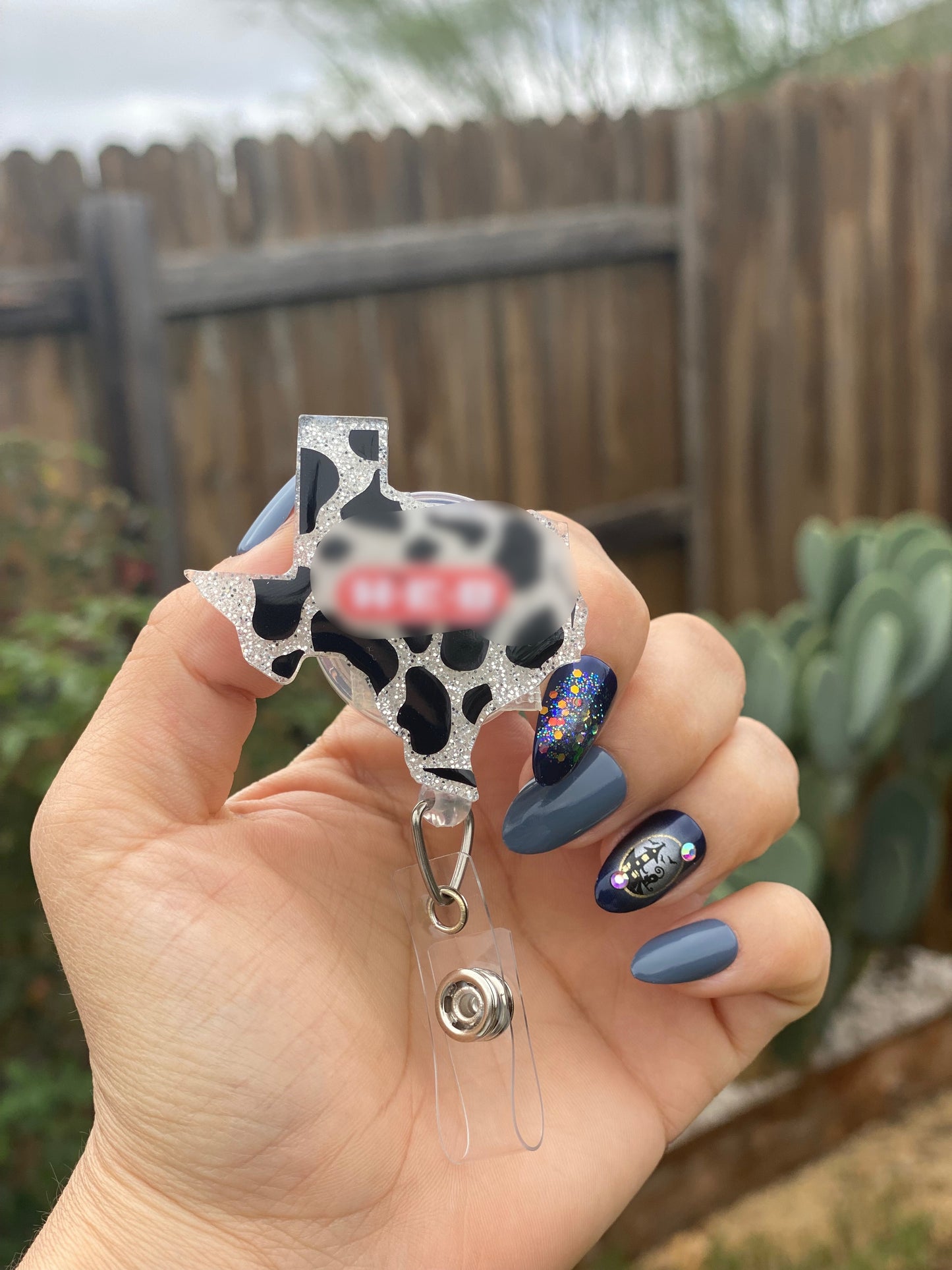Badge Reel - Cow 🐄 Print Texas