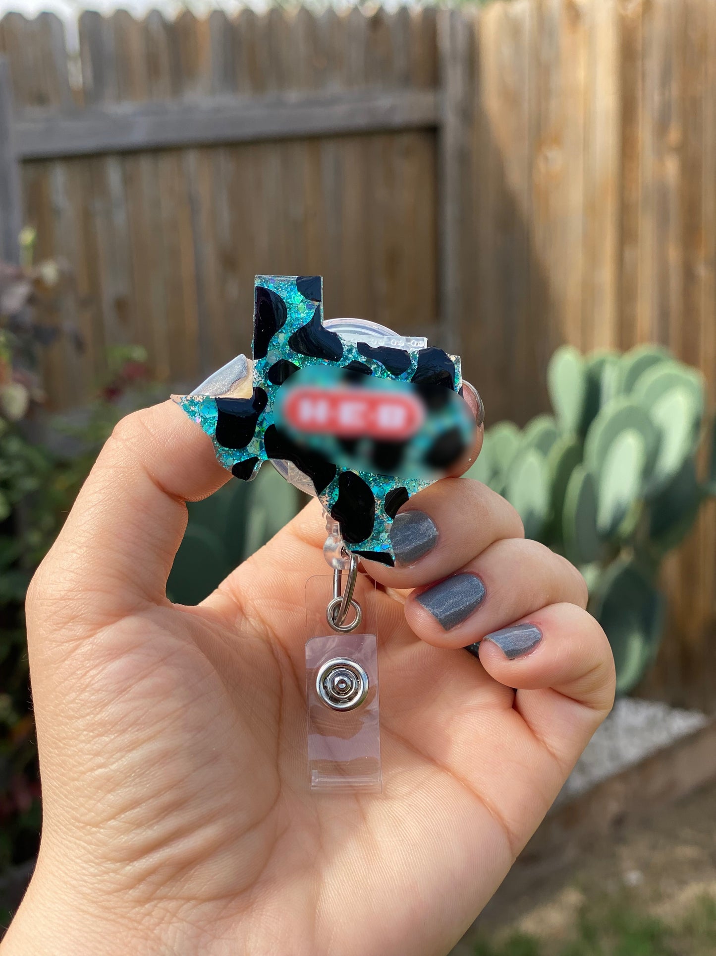 Badge Reel - Cow 🐄 Print Texas
