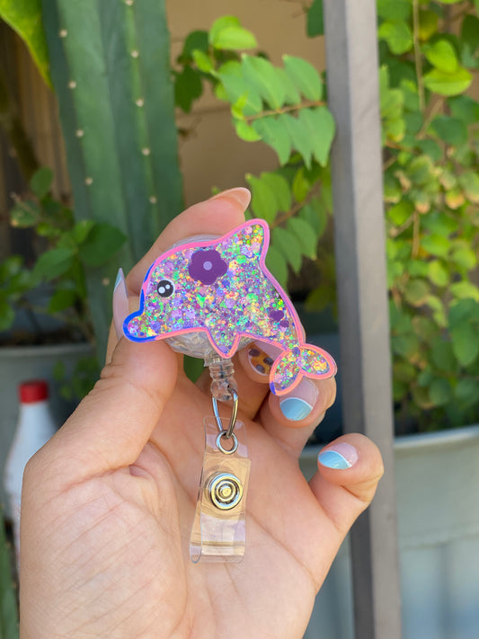 Animal Badge Reel: Baby Dolphin 🐬