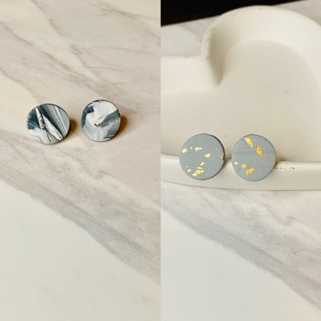 Earring Studs - Clay Marble