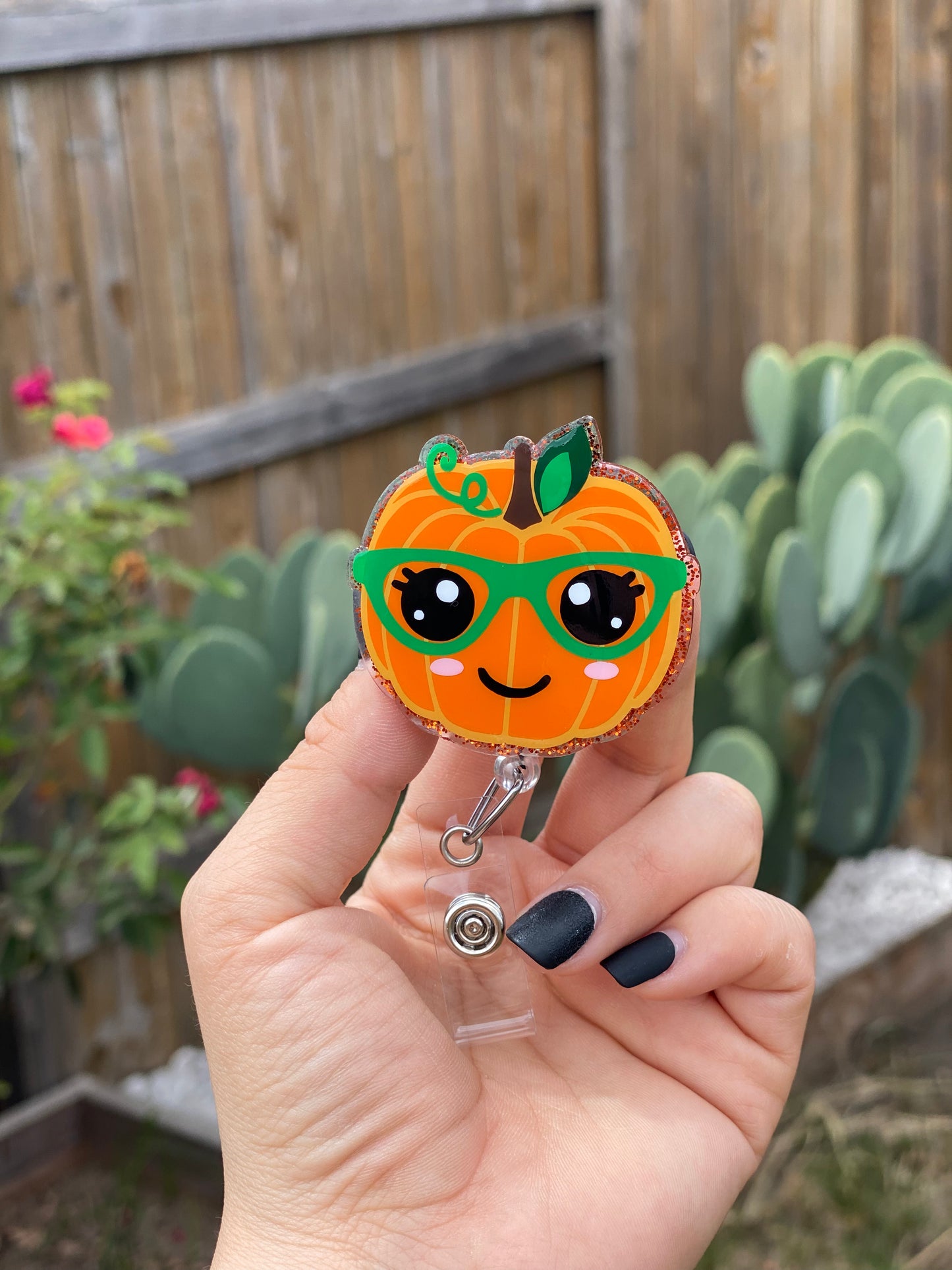 Fall/Autumn Badge Reel - Pumpkin 🎃 W/Glasses