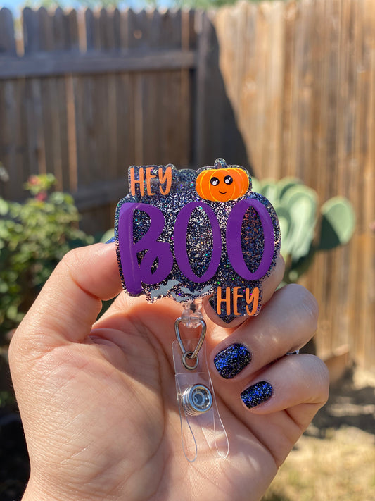 Halloween Badge Reel - Hey Boo 👻 Hey