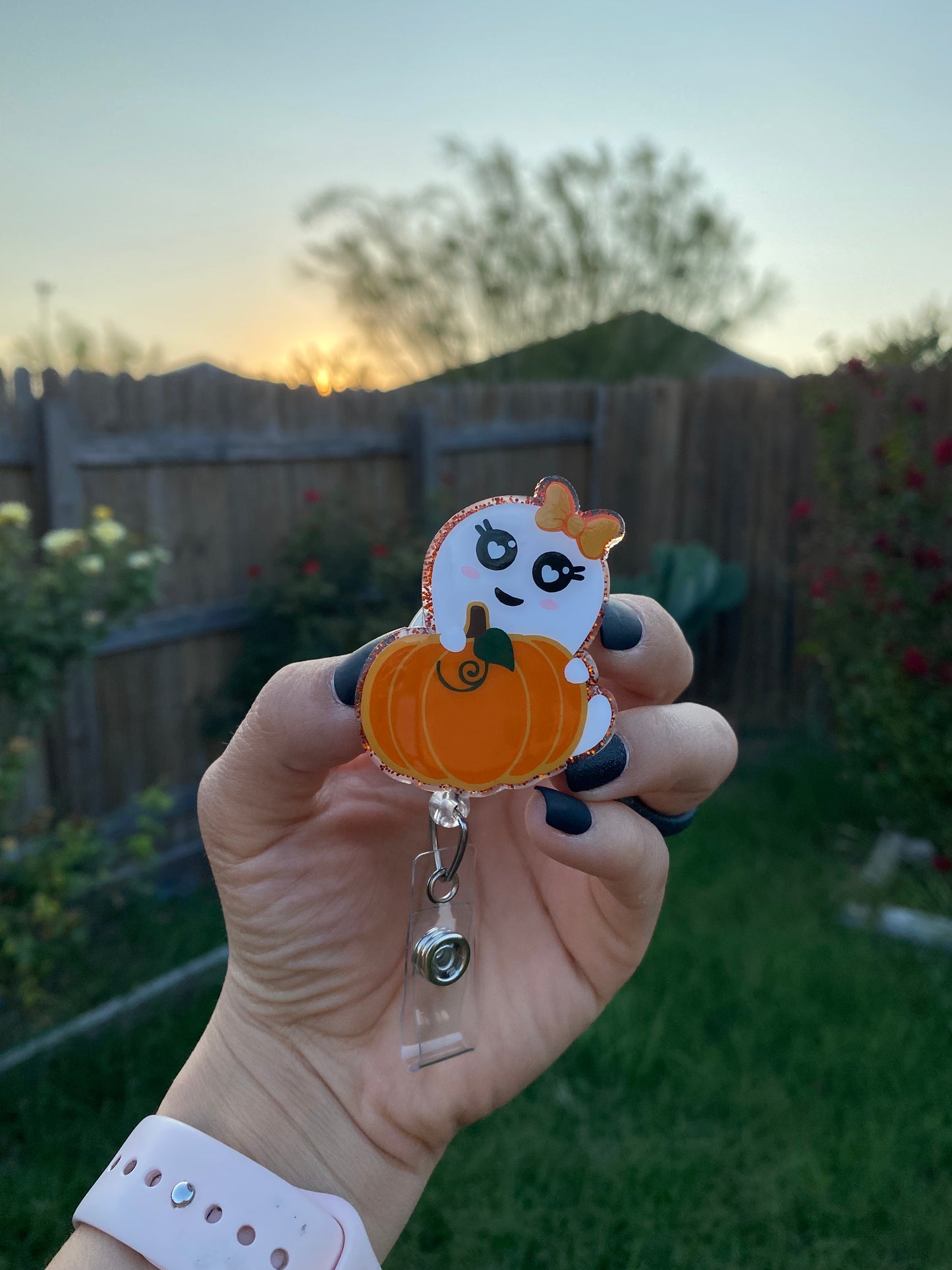 Halloween Badge Reel - Pumpkin 🎃 Ghostie