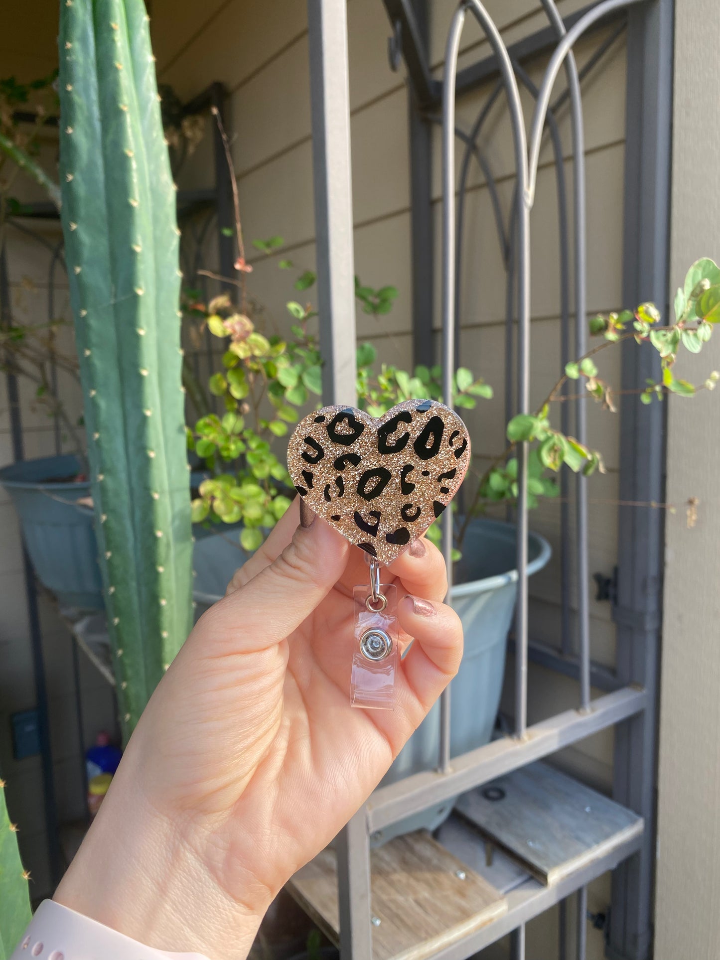 Badge Reel - Leopard 🐆 Print Heart ♥️