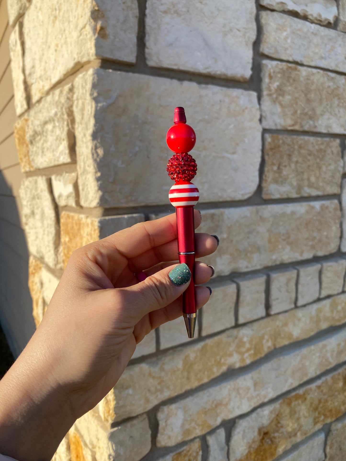 Beaded Pen🖊️ - Red Gum Ball