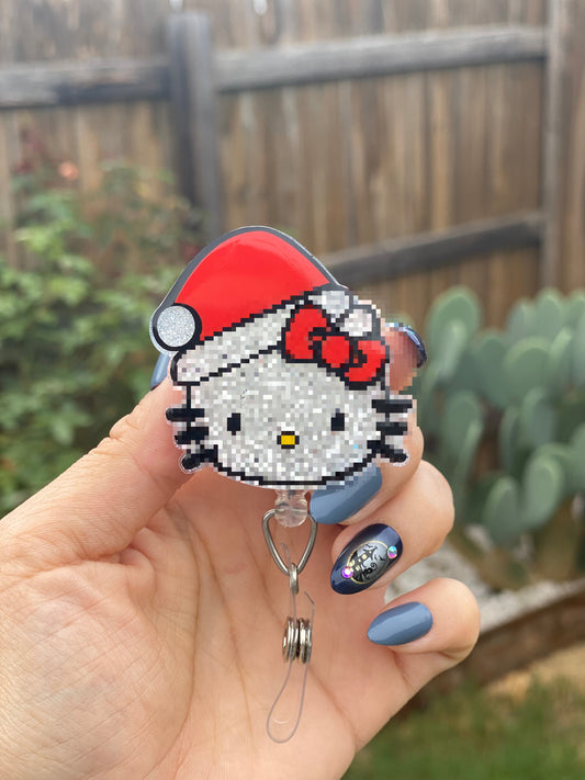 Christmas Badge Reel - Santa 🎅 Cat 🐱