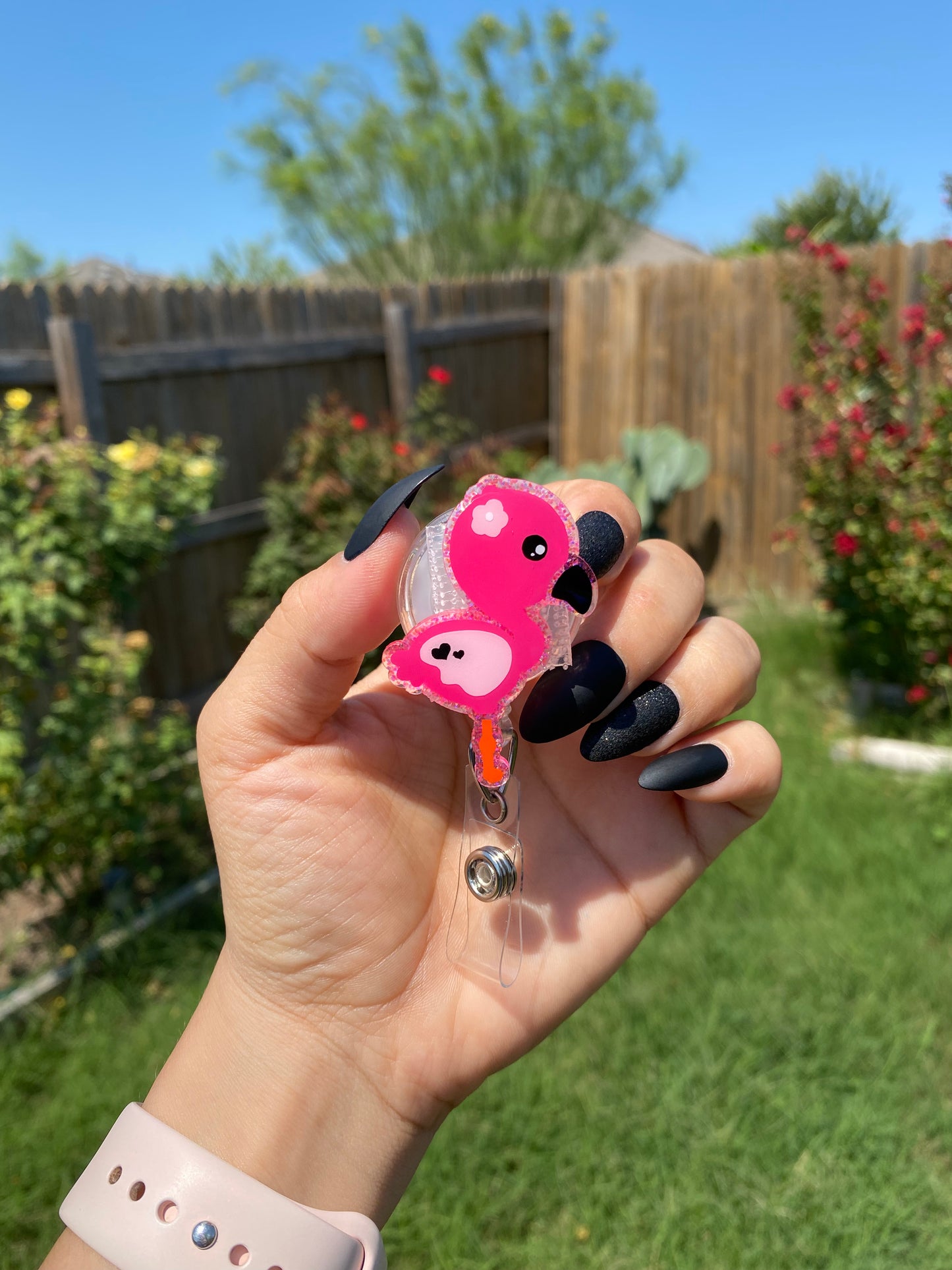 Animal Badge Reel - Flamingo 🦩