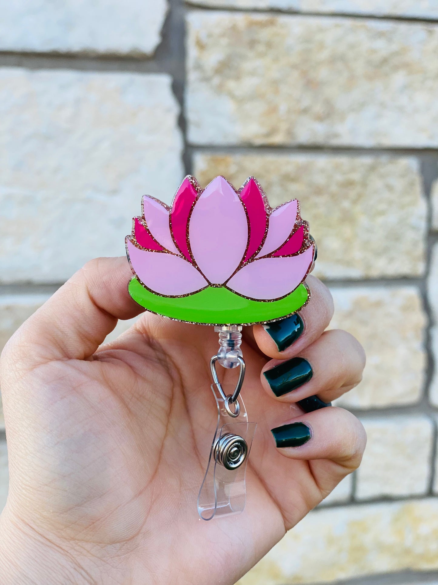Floral Badge Reel - Lotus 🪷