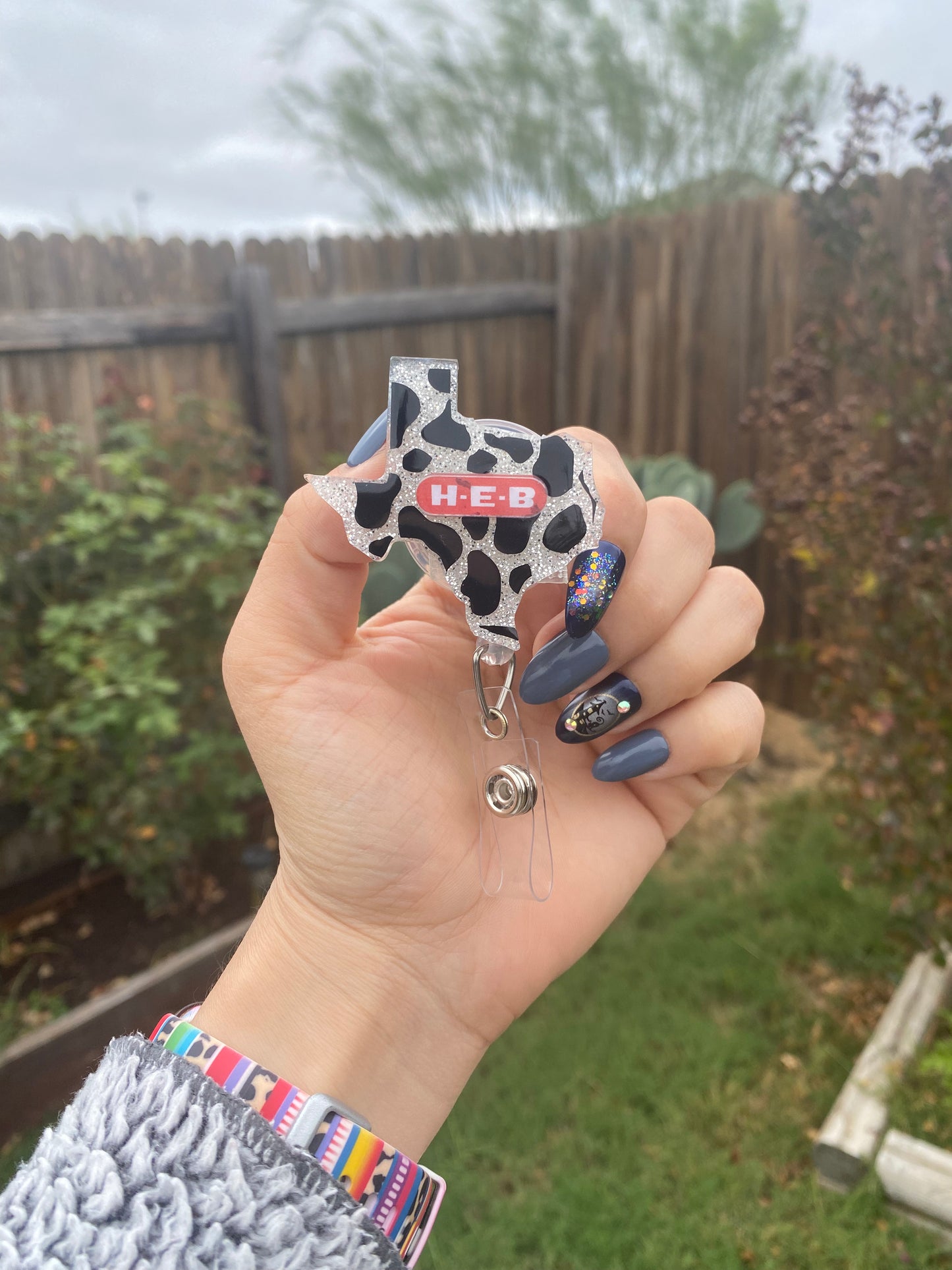 Badge Reel - Cow 🐄 Print Texas