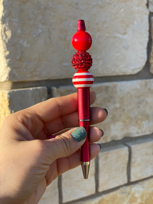 Beaded Pen🖊️ - Red Gum Ball