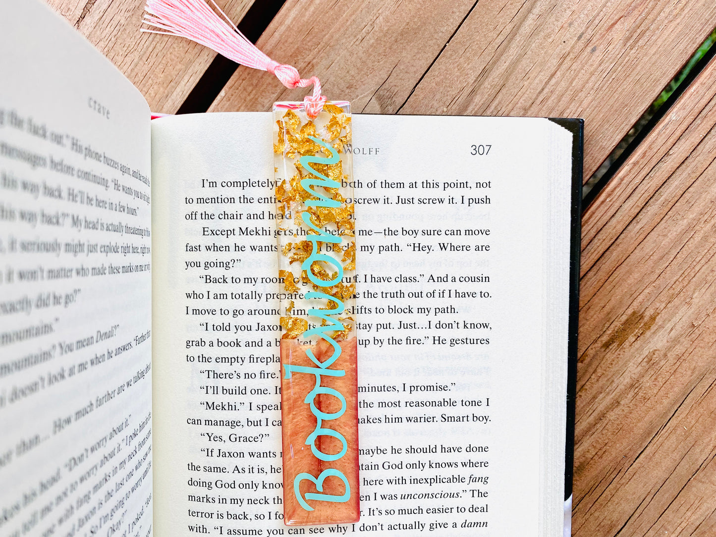 Bookmark - Coral “Bookworm”