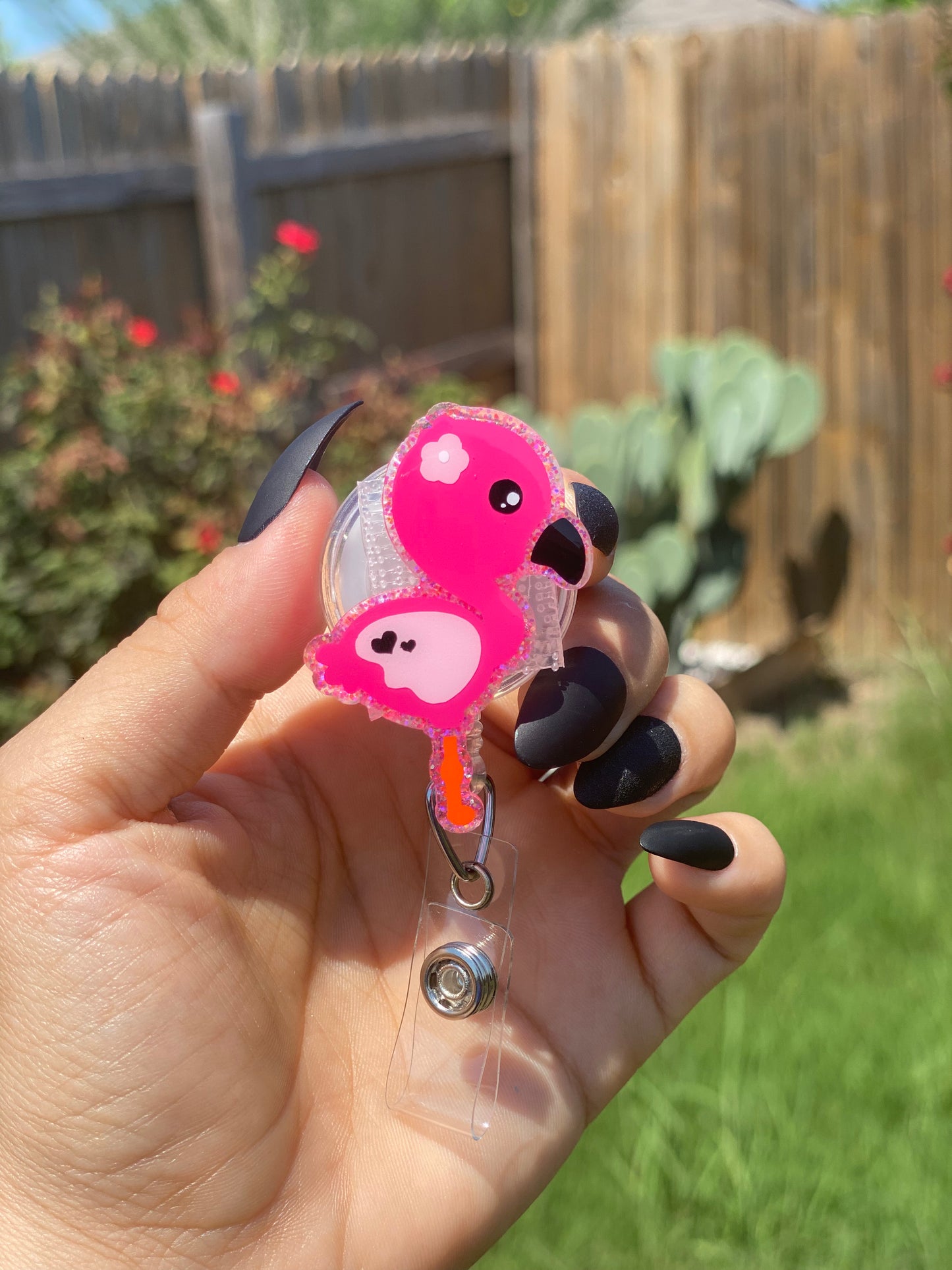 Animal Badge Reel - Flamingo 🦩